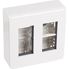 Caja de puesto de trabajo en superficie mosaic para 2x4 módulos - material plástico - blanco