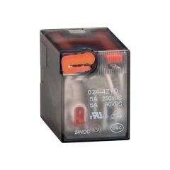 Relé industrial 4 conmutados 5a 24v ac + led