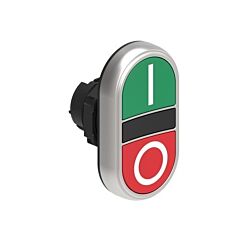 Pulsador doble platinum símbolo i-o verde rojo