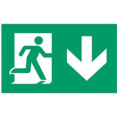 Rótulo correr recto flecha abajo