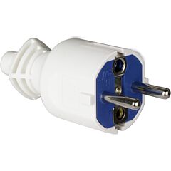 Clavija 2p+t, 16a 250v~.elastómero blanco.