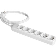 Prolongador con 6 bases 2p+t, 16a 250v~. 1,5 m de cable.