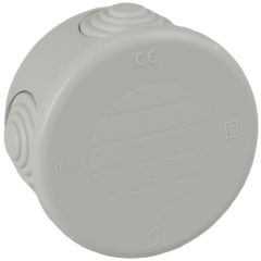 Caja estanca de conexión ø 70 x 35 mm con conos. color gris.