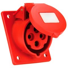 Base industrial trascuadro inclinada 3p+t, 32a 400v~. ip44.