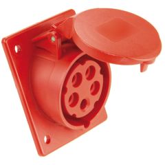 Base industrial trascuadro inclinada 3p+n+t, 32a 400v~. ip44.