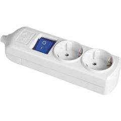 Base múltiple de 2 tomas 2p+t, 16a 250v~. con interruptor luminoso.