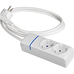 Prolongador con 2 tomas 2p+t, 16a 250v~ 1.5 m de cable h05vv-f 3g1,5mm².