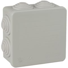 Caja estanca de conexión 80 x 80 x 35 mm con conos. color gris.