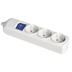 Base múltiple de 3 tomas 2p+t, 16a 250v~.  con interruptor luminoso.