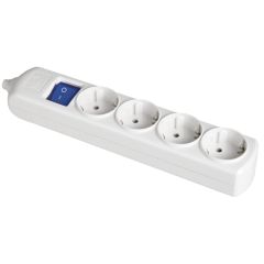 Base múltiple de 4 tomas 2p+t, 16a 250v~. con interruptor luminoso.