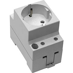 Base para perfil din 2p+t, 16a 250v~. color gris