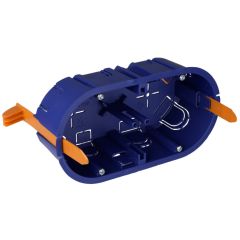 Caja de mecanismos de empotrar en tabique hueco. para 2 elementos. sistema de fijación mediante bridas.
