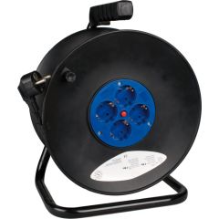 Enrollacable con 4 bases 2p+t, 16a 230v~. 25 m de cable h05vv-f 3g1,5 mm².