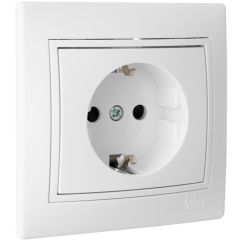 Base fija 2p+t, 16a 250v~. monobloc. de empotrar.