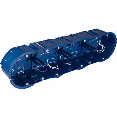 Caja de mecanismos de empotrar en tabique hueco. para 4 elementos. fijación con garras metálicas.