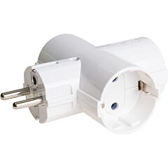 Adaptador triple 2p+t, 16a 250v~.