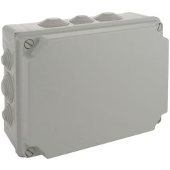 Caja estanca de conexión 310 x 240 x 125 mm con conos. color gris.