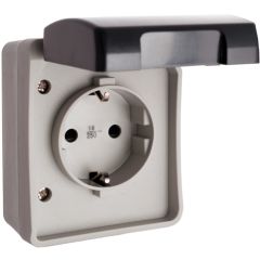 Base fija estanca 2p+t, 16a 250v~. ip44. de superficie.
