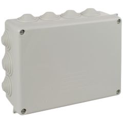 Caja estanca de conexión 220 x 170 x 80 mm con conos. color gris.