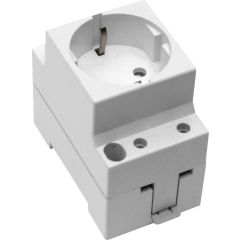Base para perfil din 2p+t, 16a 250v~. color blanco.