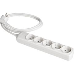 Prolongador con 5 bases 2p+t, 16a 250v~. 1,5 m de cable.