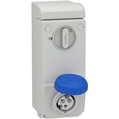 Unika interlocked socket - 16 a - 2p + e - 200...250 v ac - ip65 - wall
