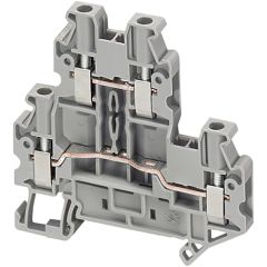 Bloque de terminales de paso - 2.5 mm² 24 a nivel doble 1x1 tornillo - gris