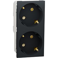 New unica system +, schuko doble antracita (raptor)