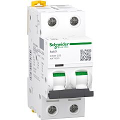 Magnetotérmico, acti9 ic60n, 2p, 50 a, c curva, 6000 a (iec 60898-1), 10 ka (iec 60947-2)