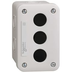 Estación vacía de control - gris claro - 3 escotaduras - ip54 - para xb7 ø 22 mm