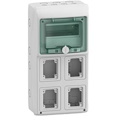 Caja de distribución; kaedra; superfície; 4 aberturas; 8 módulos