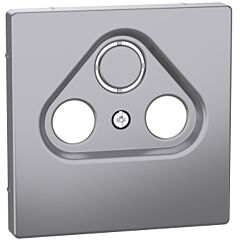 Car&aacute;tula, system m, for tv/sat socket, 2/3 holes, aluminio