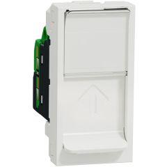 New unica,toma de datos plana, rj45 cat 6 utp, conector s-one, 1 módulo, polar