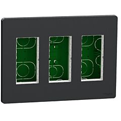 New unica system +, puesto de trabajo 3 columnas empotrar antracita