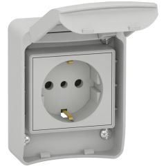 Toma empotrable con brida; pratika; 2p+t; 10/16 a; con brida 65x85 mm