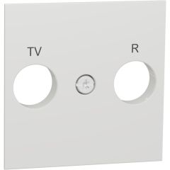 Caratula new unica toma tv/r blanco polar