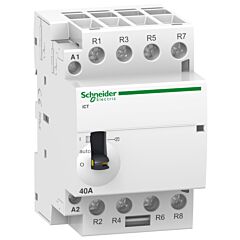 Contactor modular acti9 ict 63 a 4 p 4 na 230/240v ca con mando manual