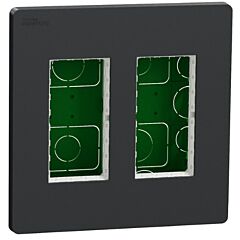 New unica system +, puesto de trabajo 2 columnas empotrar antracita