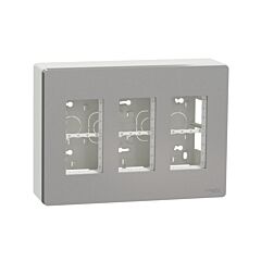 New unica system +, puesto de trabajo 3 columnas superficie aluminio