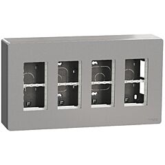 New unica system +, puesto de trabajo 4 columnas superficie aluminio