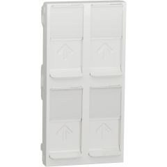 New unica system +, tapa cuadruple rj45 keystone polar