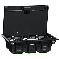 Unica system, caja de suelo l, plástico, ip24, 6 módulos