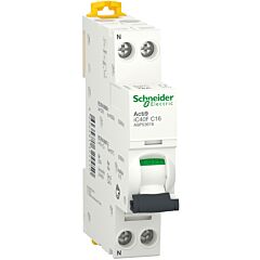 Interruptor magnetotérmico, acti9 ic40f, 1p+n, 16a, curva c, 6ka