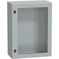 Armario mural de acero, panelset crn 800x600x300 puerta transparente sin placa de montaje