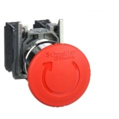 Seta de emergencia harmony xb4 - seta de seguridad de metal roja ø40, ø22, giro del gatillo para liberar, 1 no + 1 nc