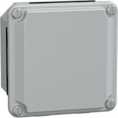 Caja industrial metálica - tapa baja-  alt85xanch85xprof49 - ip55 - gris ral 7035