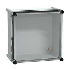 Pls box, polyester rear, transparent pc cover ip65 27x27x18cm ((*))