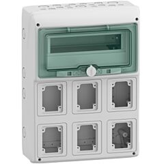 Caja de distribución; kaedra; superfície; 6 aberturas; 12 módulos