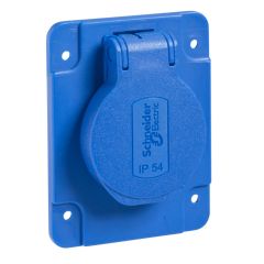 Toma empotrable con brida; pratika; 2p+t; 50x50 mm; ip54; 250 v