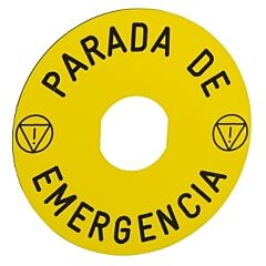 Etiqueta parada de emergencia 90mm